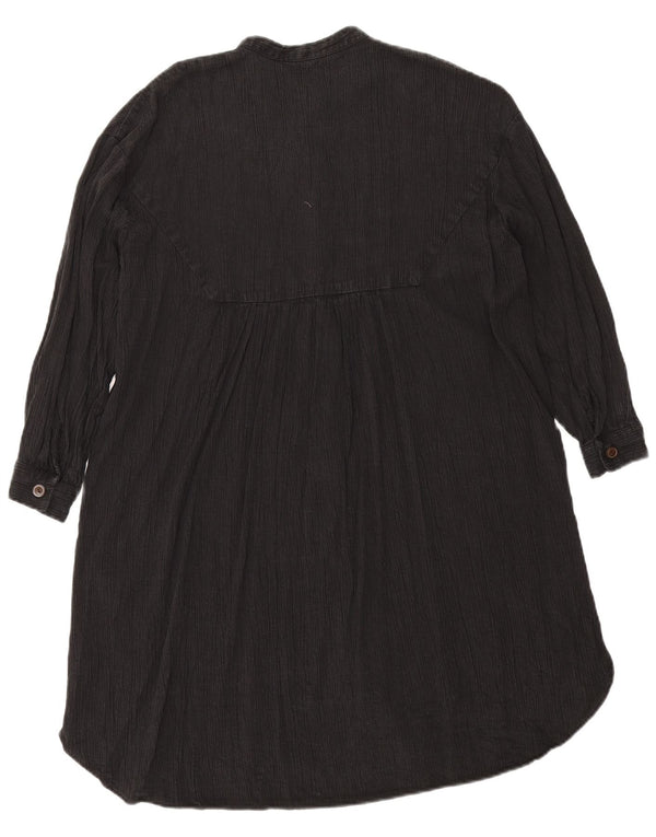Zara Vestido camisero extragrande de manga larga para mujer UK 40 Small Negro
