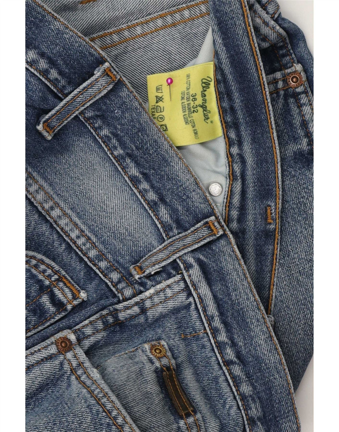 Wrangler Mens Texas Straight Jeans W36 L32 Blue Cotton
