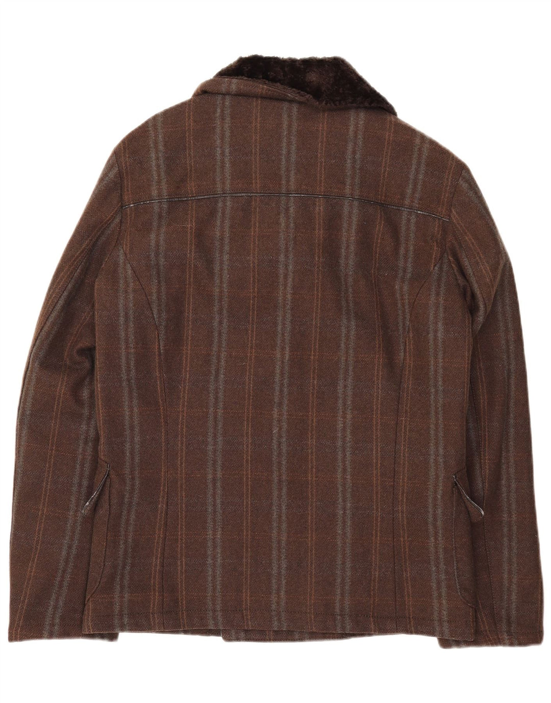 Cappotto da marinaio da uomo Sisley IT 50 grande a righe marroni
