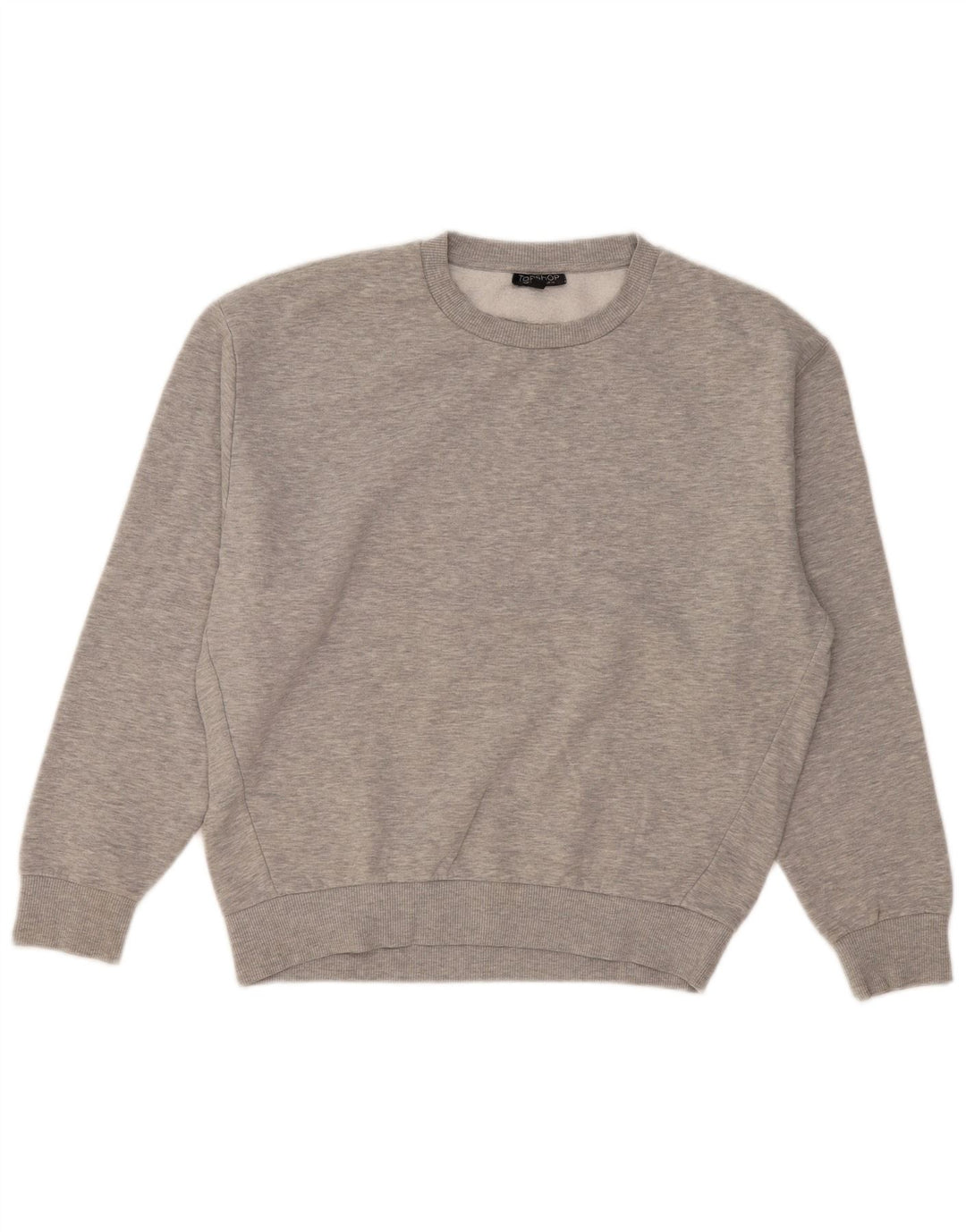Topshop Womens Oversized Sweatshirt Jumper UK 10 Small  Grey Polyester