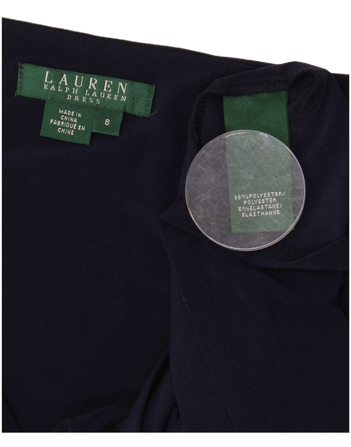 Ralph Lauren Womens Bodycon Dress US 8 Medium Navy Blue Polyester