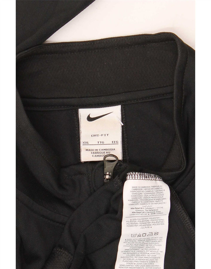Nike Mens Dri Fit Tracksuit Top Jacket 2XL Black Polyester