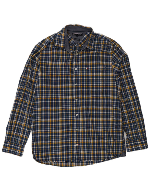 Tommy Hilfiger Ανδρικό πουκάμισο New York Fit Medium Blue καρό βαμβακερό