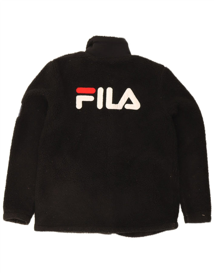 Jachetă pentru femei Fila Graphic Fleece UK 10 Small Negru Poliester