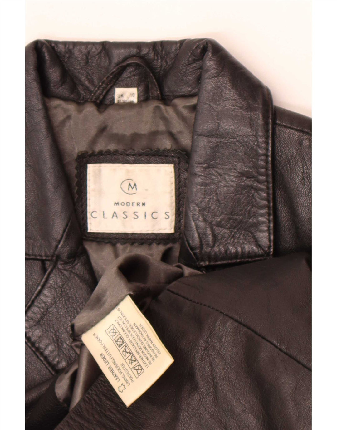 Jachetă vintage din piele cu 3 nasturi pentru femei UK 10 Small Black