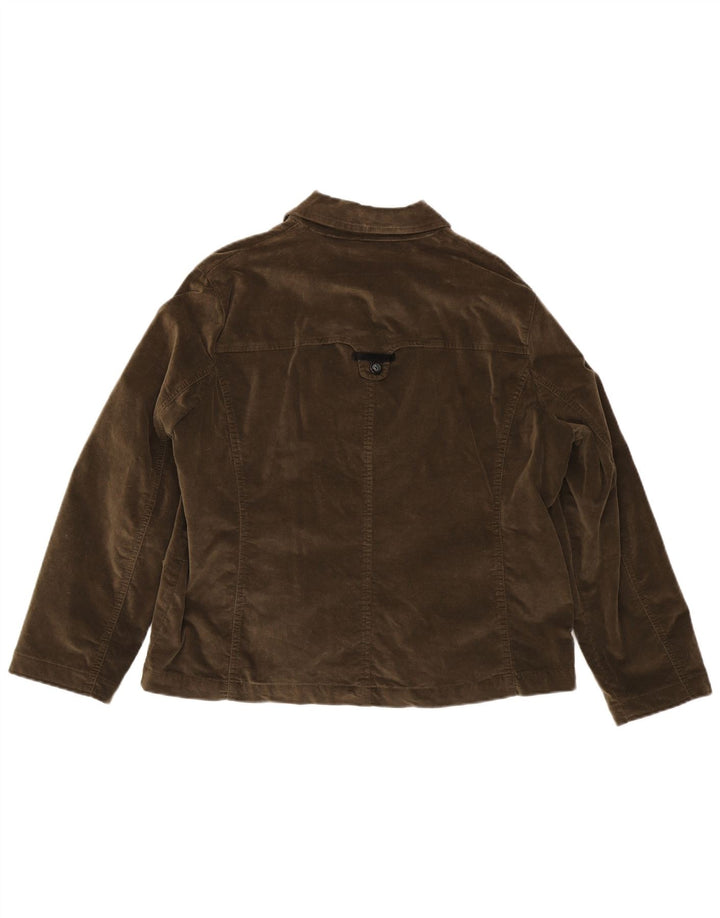 Perte by Krizia Womens Utility Jacket UK 22 3XL Brown Cotton