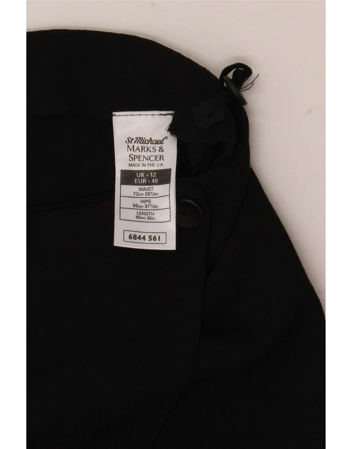 Marks & Spencer Damen Wickelrock UK 12 Medium W28 Schwarz Polyester