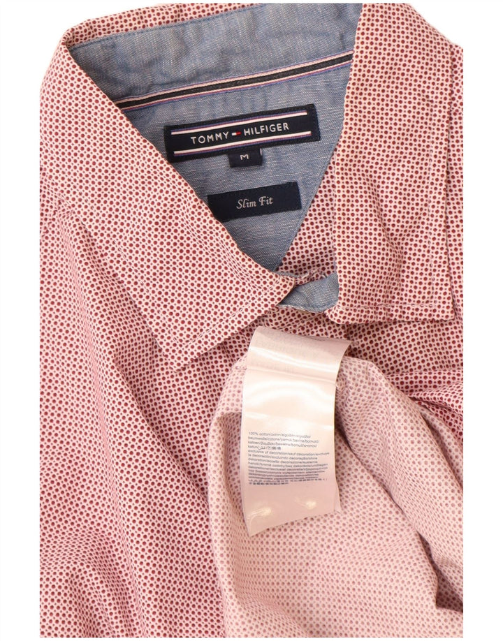 Tommy Hilfiger Mens Slim Fit Shirt Medium Red Spotted Cotton