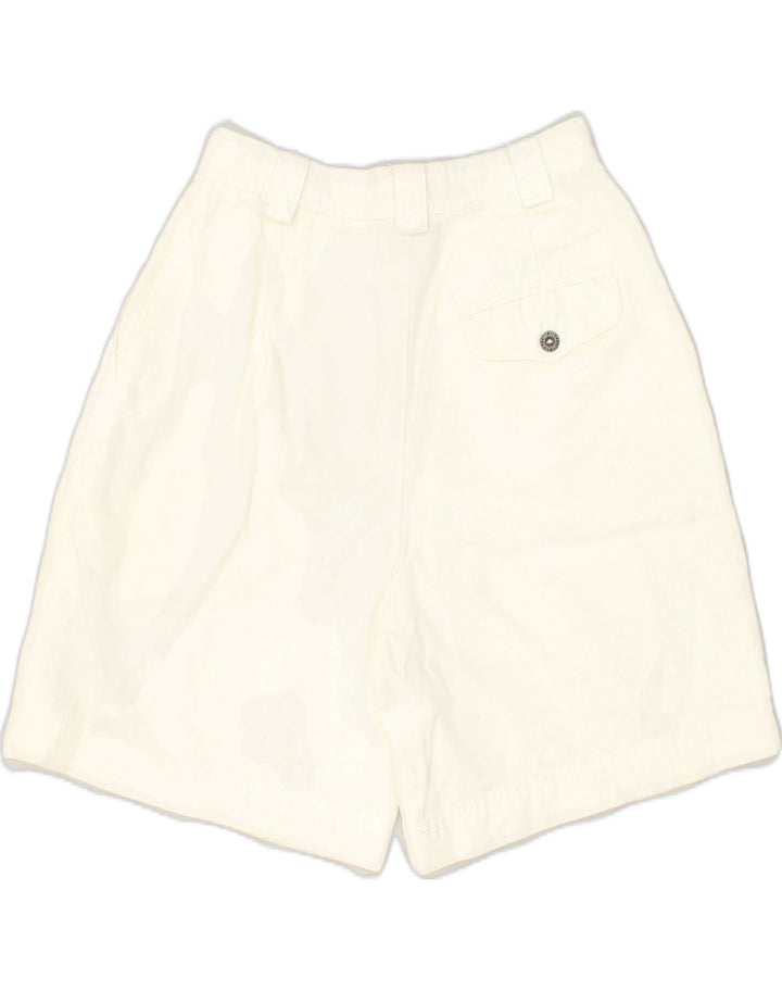 VINTAGE Womens Pegged Chino Shorts UK 4 XS W24 White Cotton | Vintage Vintage | Thrift | Second-Hand Vintage | Used Clothing | Messina Hembry 