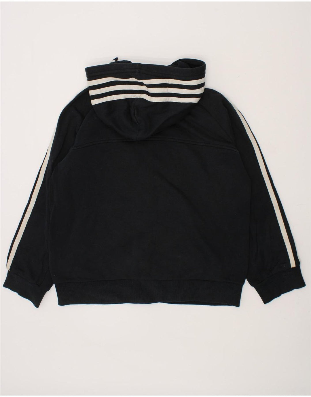 ADIDAS Boys Zip Hoodie Sweater 7-8 Years Black Cotton Vintage Adidas and Second-Hand Adidas from Messina Hembry 