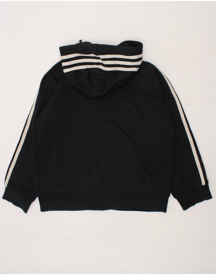 ADIDAS Boys Zip Hoodie Sweater 7-8 Years Black Cotton Vintage Adidas and Second-Hand Adidas from Messina Hembry 