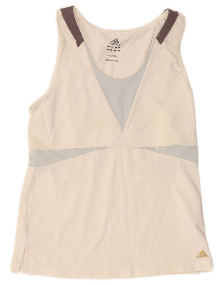 Adidas Womens Climacool Vest Top UK 16 Large White Colourblock