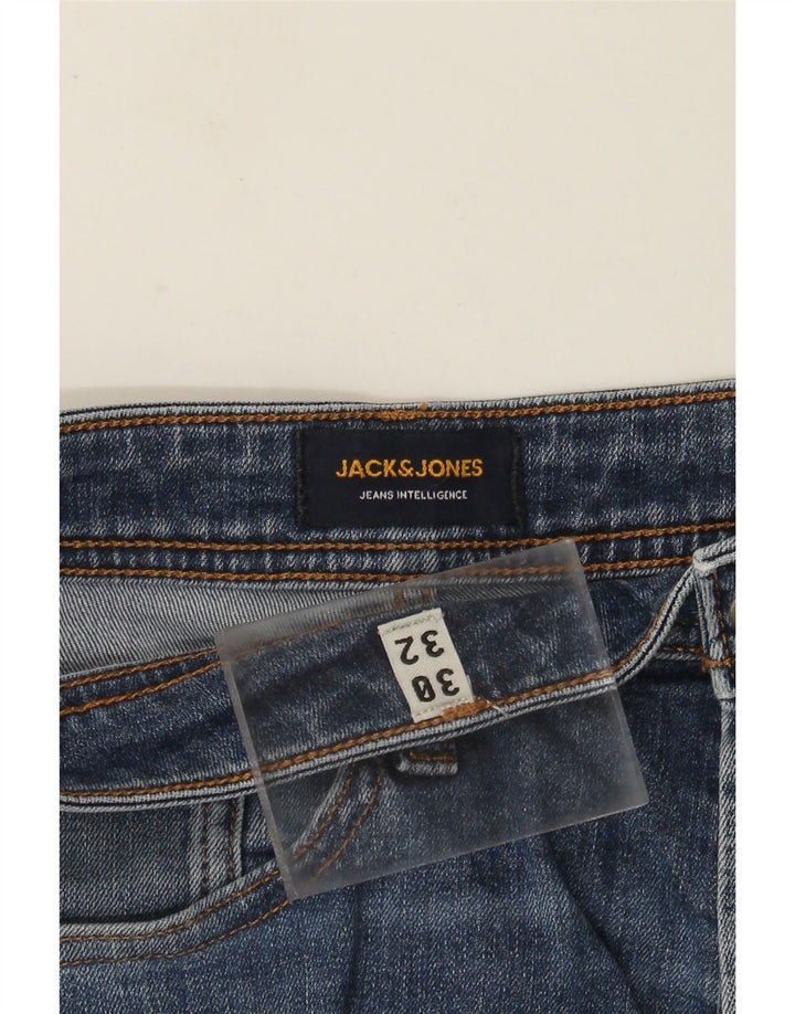 Jack & Jones Mens Straight Jeans W30 L32 Blue Cotton