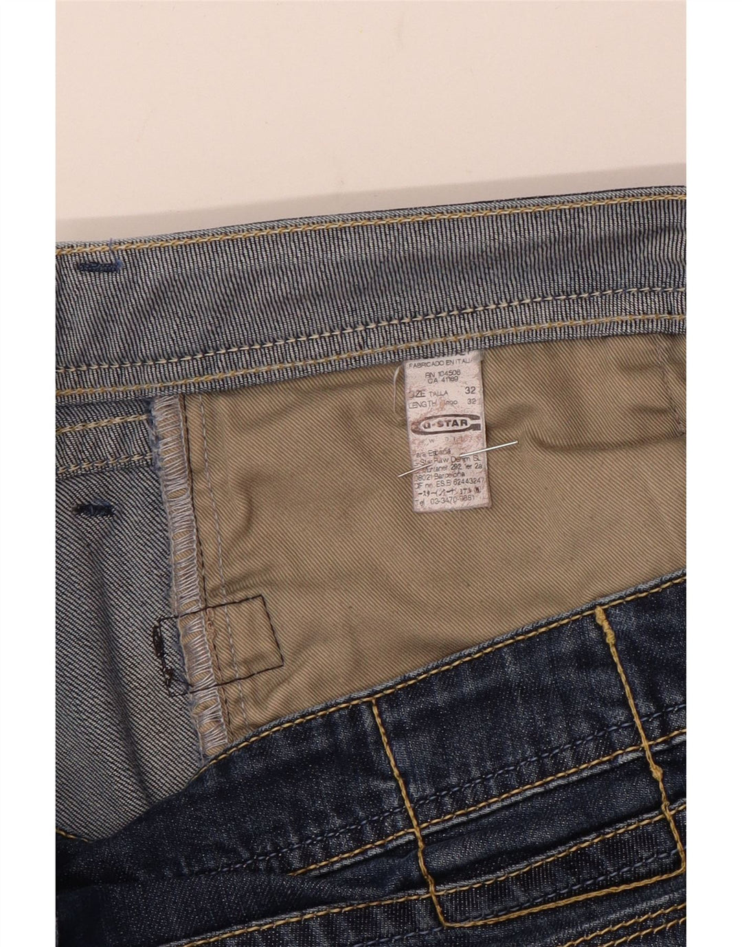 G-Star Mens Straight Jeans W32 L32 Blue Cotton
