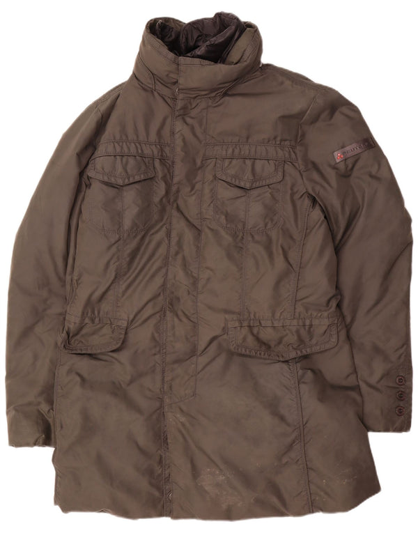 PEUTEREY Mens Padded Coat EU 50 Medium Grey Polyester