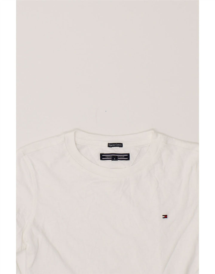 TOMMY HILFIGER Girls Top Long Sleeve 7-8 Years White Cotton Vintage Tommy Hilfiger and Second-Hand Tommy Hilfiger from Messina Hembry 