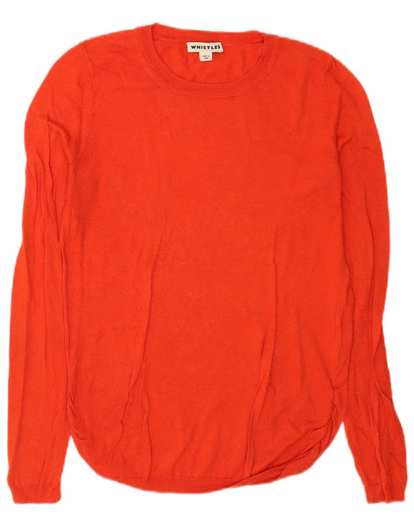 Whistles Womens Regular Fit Boat Neck Jumper Sweater UK 10 Small Orange