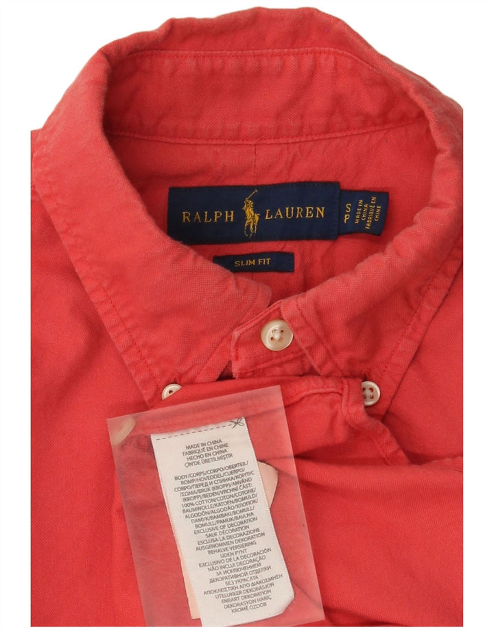 Ralph Lauren Mens Slim Fit Shirt Small Red Cotton