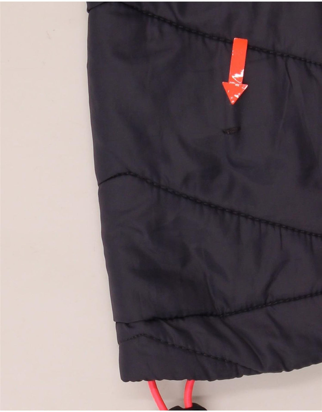Superdry Womens Hooded Padded Jacket UK 12 Medium Navy Blue Flecked