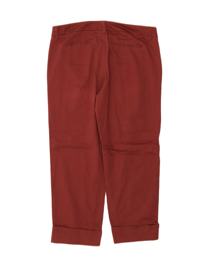 MOSSIMO Womens Straight Cropped Trousers US 10 Large W32 L24 Maroon Cotton Vintage Mossimo and Second-Hand Mossimo from Messina Hembry 