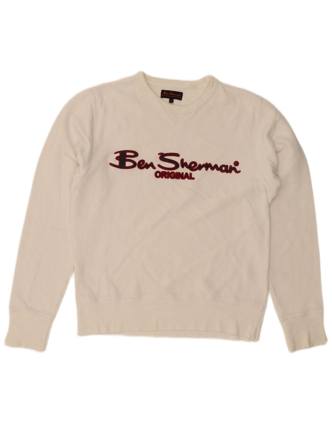 Мужской свитшот с рисунком Ben Sherman, джемпер среднего размера, белый хлопок, хлопок
