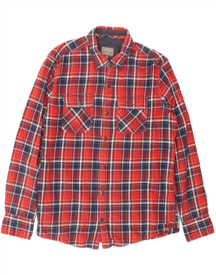 FAT FACE Mens Flannel Shirt Large Red Check Cotton