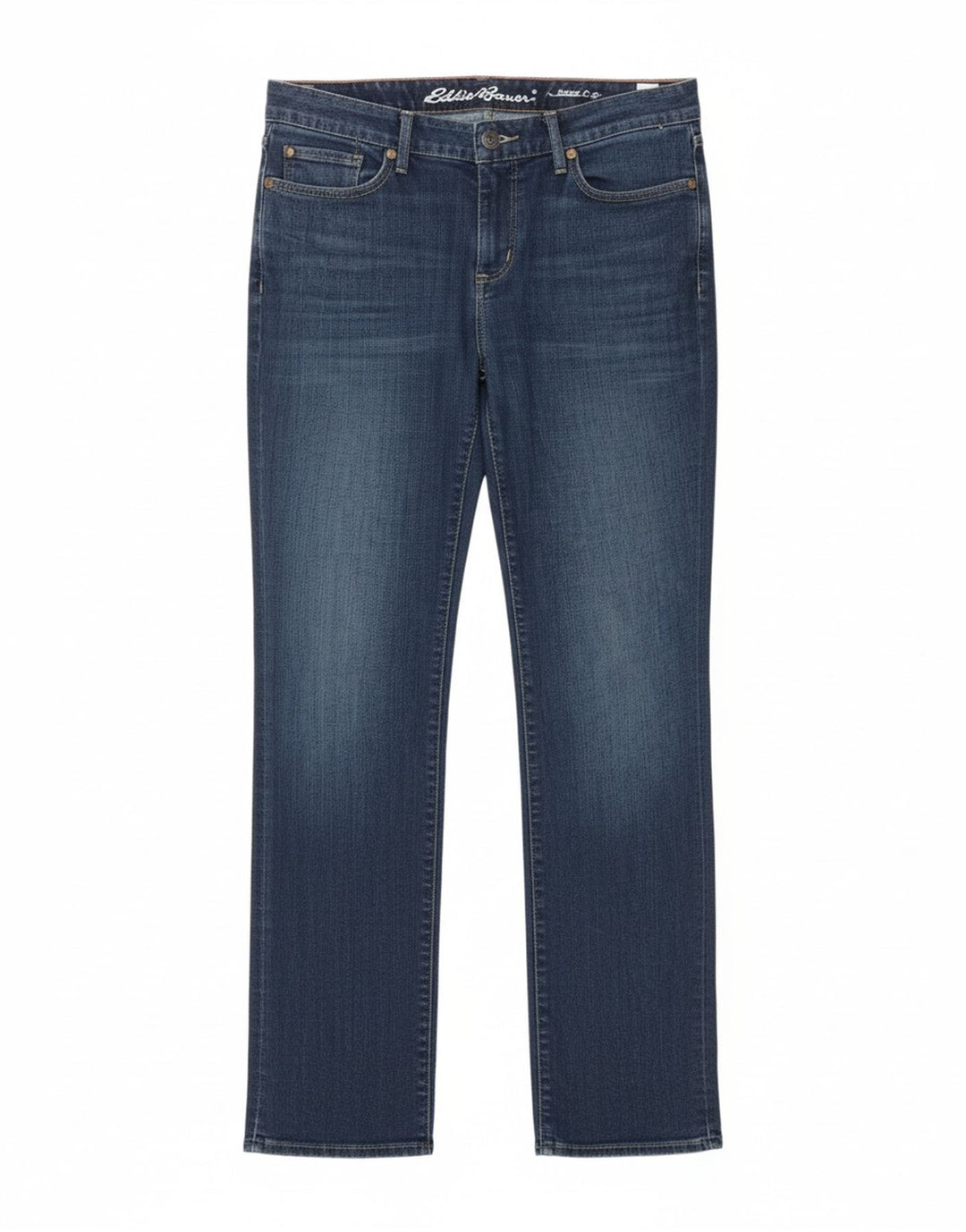 EDDIE BAUER Womens Slightly Curvy Straight Jeans US 10 Large W32 L29 Blue