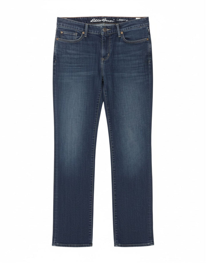 EDDIE BAUER Womens Slightly Curvy Straight Jeans US 10 Large W32 L29 Blue