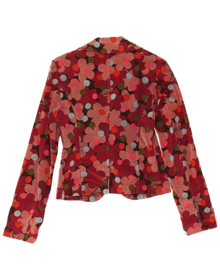 Sisley Chaqueta tipo blazer corta con 2 botones para mujer IT 42 Medium Multicolor Floral