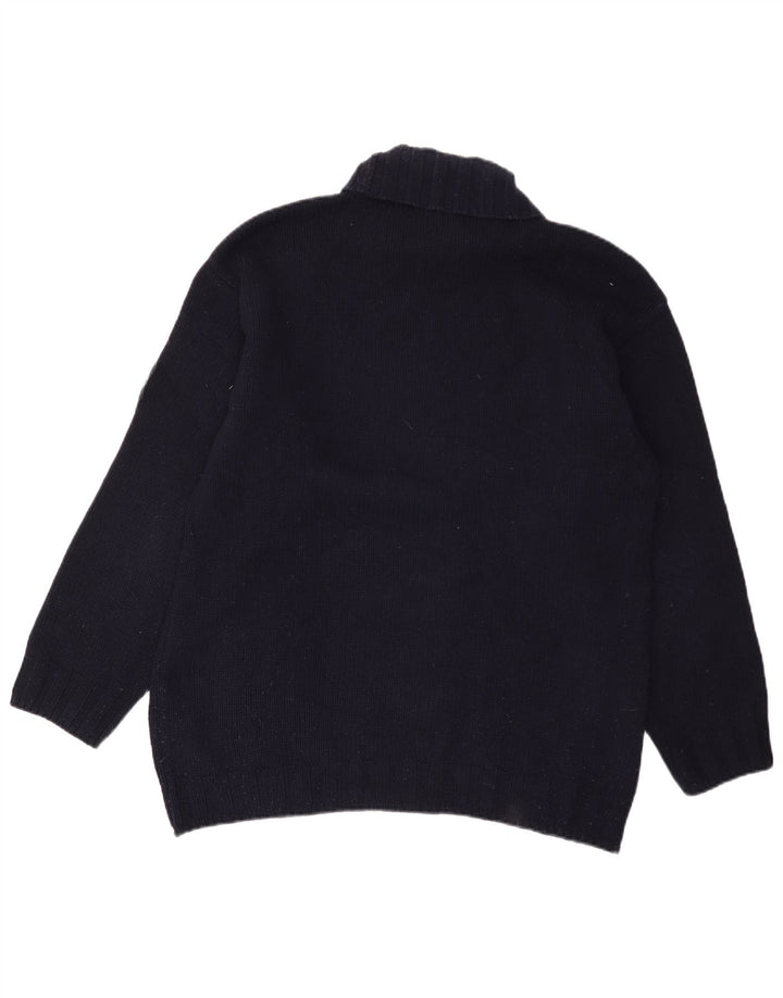 Murphy & Nye Herren-Pullover mit Rollkragen, groß, marineblaue Wolle
