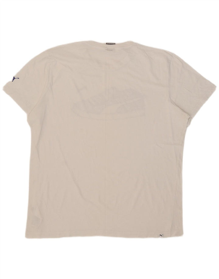 Puma Mens Graphic T-Shirt Top 2XL White Cotton