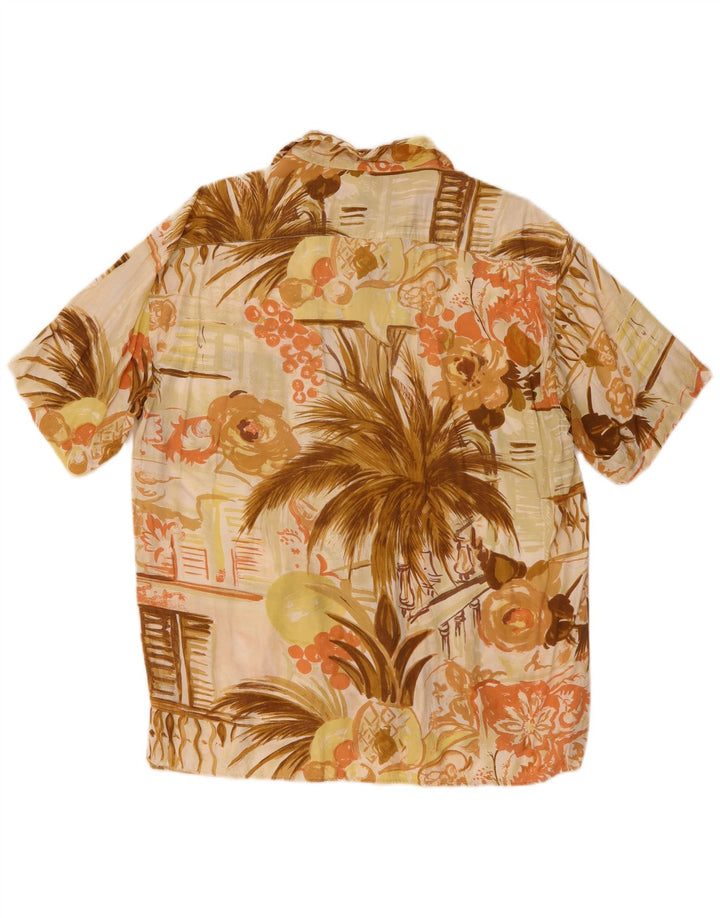 CIAO Kortærmet Herreskjorte Medium Beige Floral