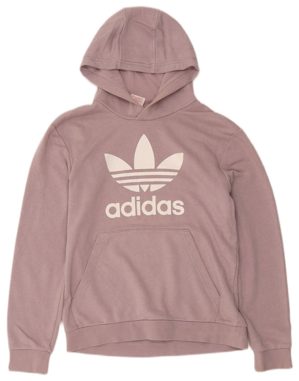 Adidas Boys grafikus kapucnis pulóver 13-14 éves lila pamut