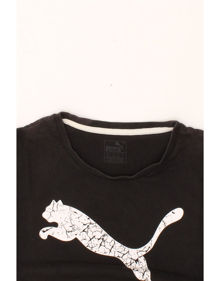 PUMA Mens Graphic T-Shirt Top Medium Black Cotton Vintage Puma and Second-Hand Puma from Messina Hembry 