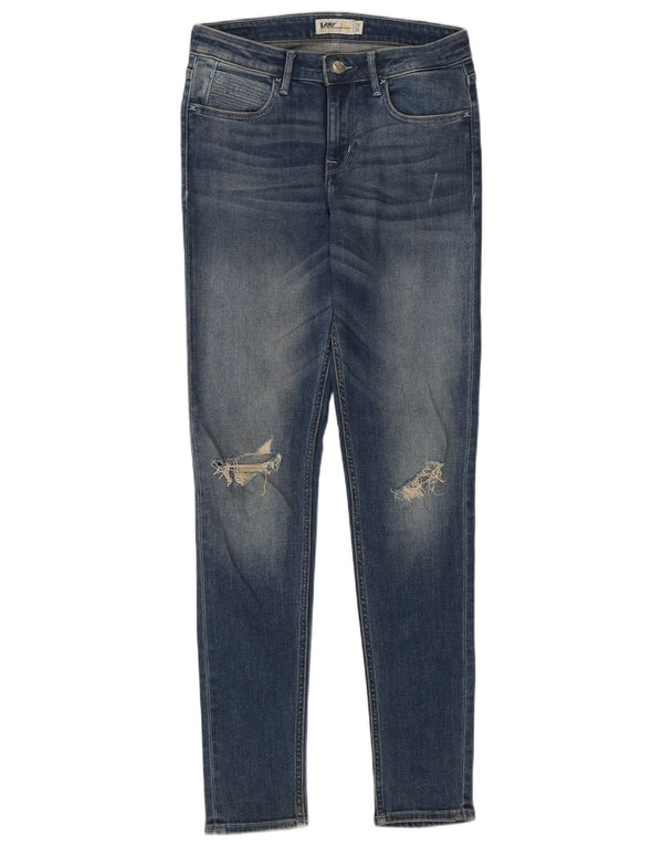 Vaqueros pitillo desgastados para mujer Lee W28 L30 Algodón azul