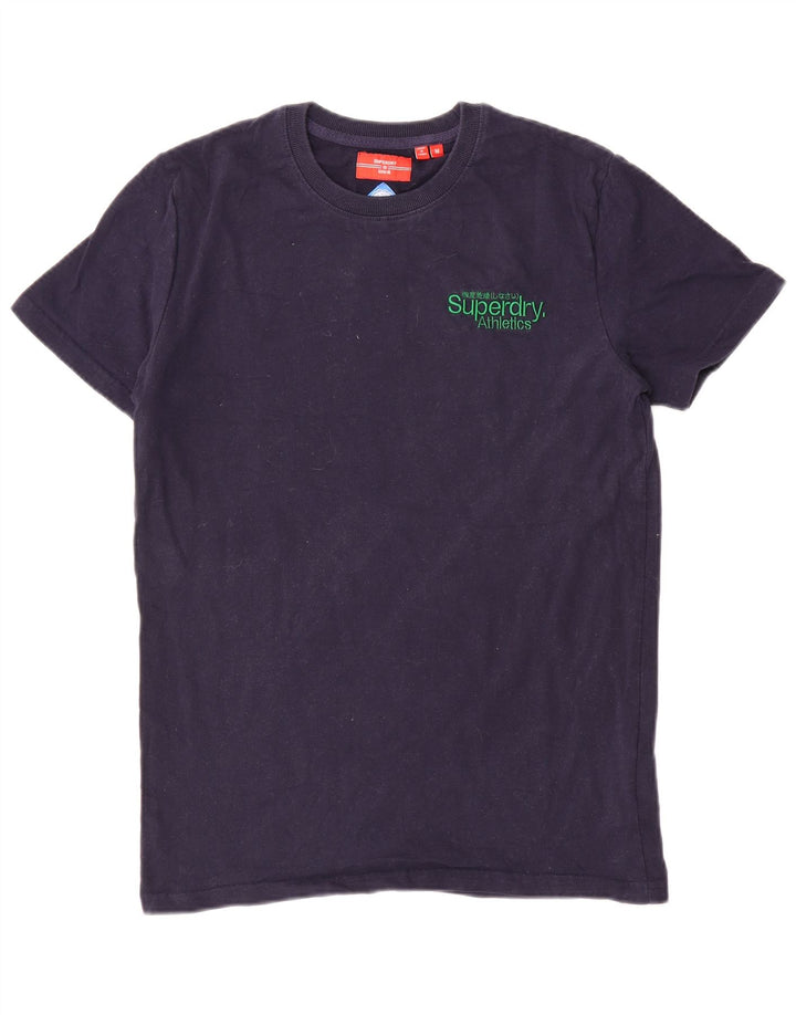 Superdry Mens T-Shirt Top Medium Navy Blue Cotton