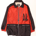 Vintage Mens Graphic Rain Jacket UK 42 XL Red Colourblock Polyamide