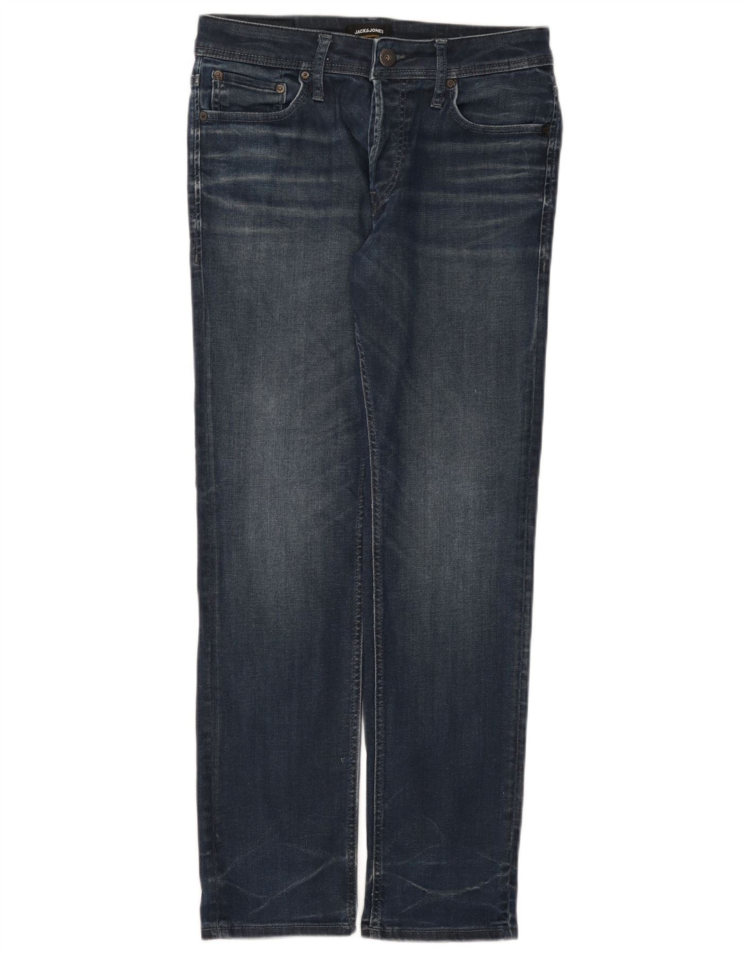 Jack & Jones Mens Straight Jeans W32 L32 Blue Cotton