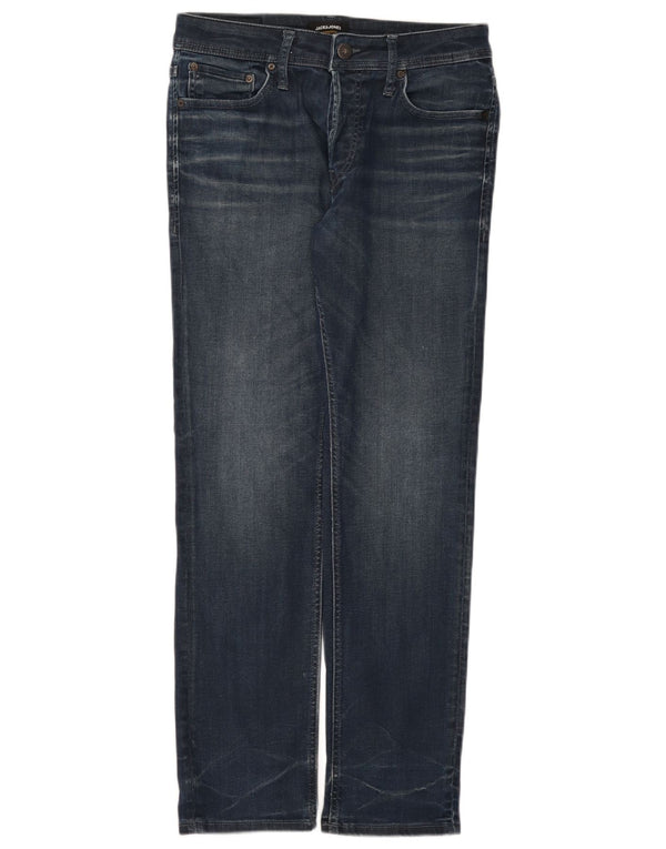 Jack & Jones Mens Straight Jeans W32 L32 Blue Cotton