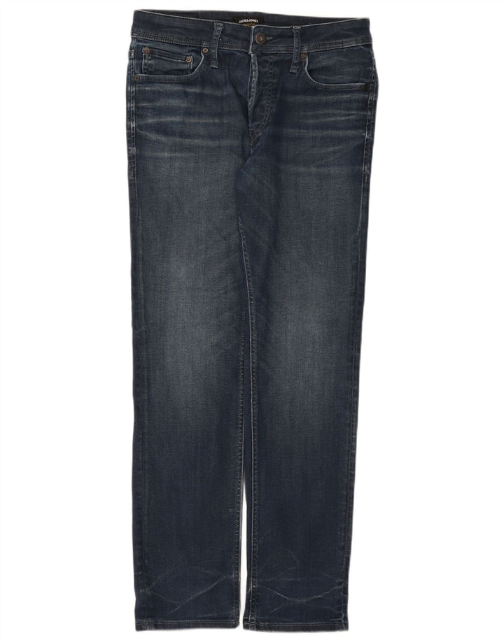 Jack & Jones Mens Straight Jeans W32 L32 Blue Cotton