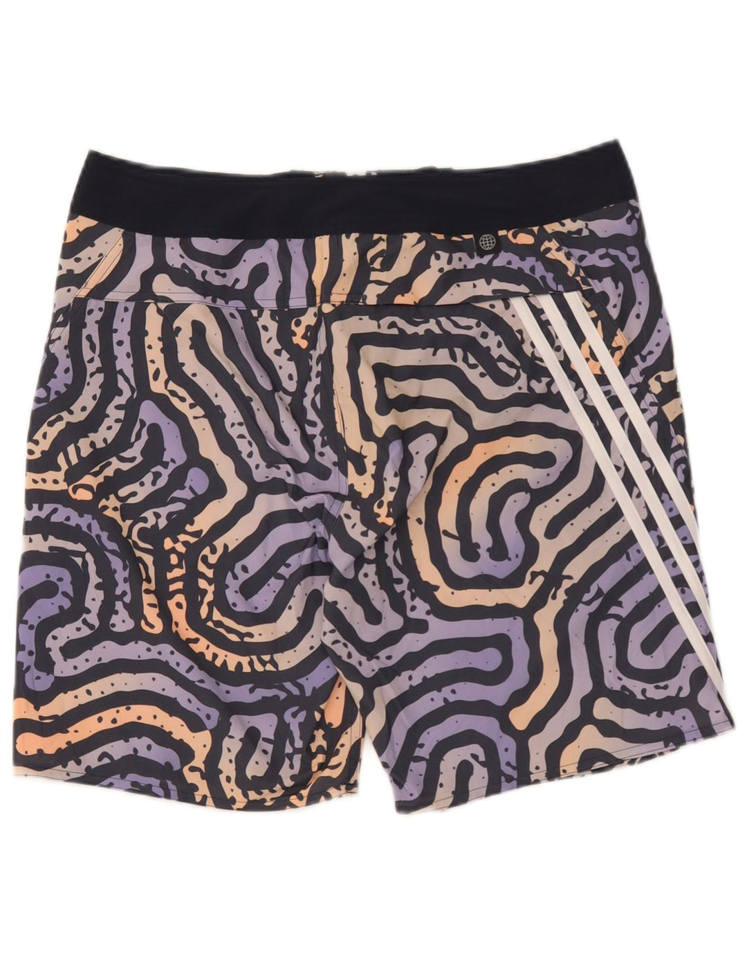 Adidas Badeshorts med abstrakt mønster til mænd, store flerfarvede polyester