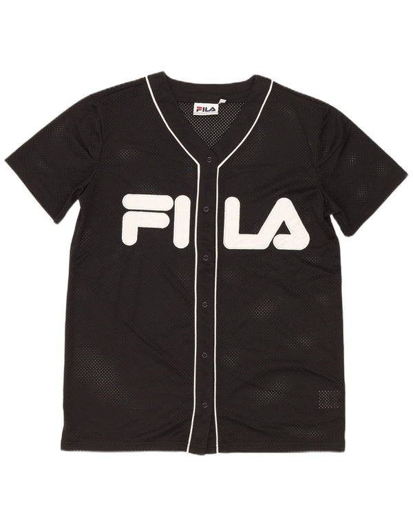 Fila Womens Grafisk Oversized Jersey Top UK 6 XS Sort Polyester