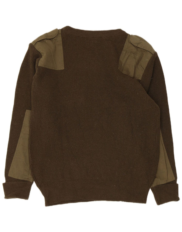 Vintage Mens Military Crew Neck Jumper Sweater UK 42 Large Khaki