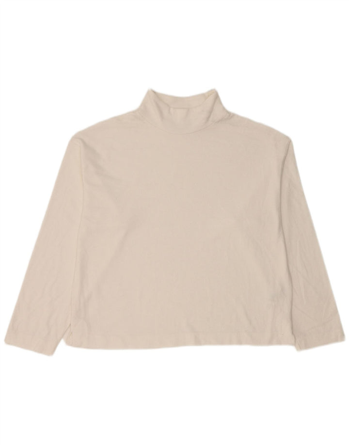 Marks & Spencer Womens Top Long Sleeve UK 12 Medium  White Polyester