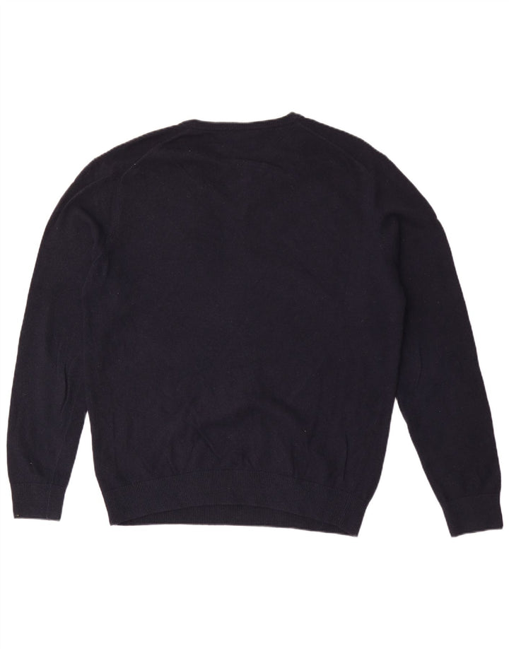 Lacoste Herre V-hals sweater str. 5 Large Marineblå Uld