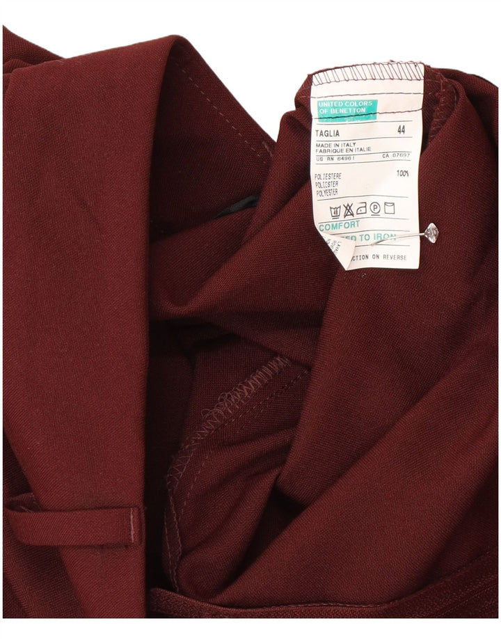 Benetton Damen Midirock IT 44 Medium W28 Burgund Polyester
