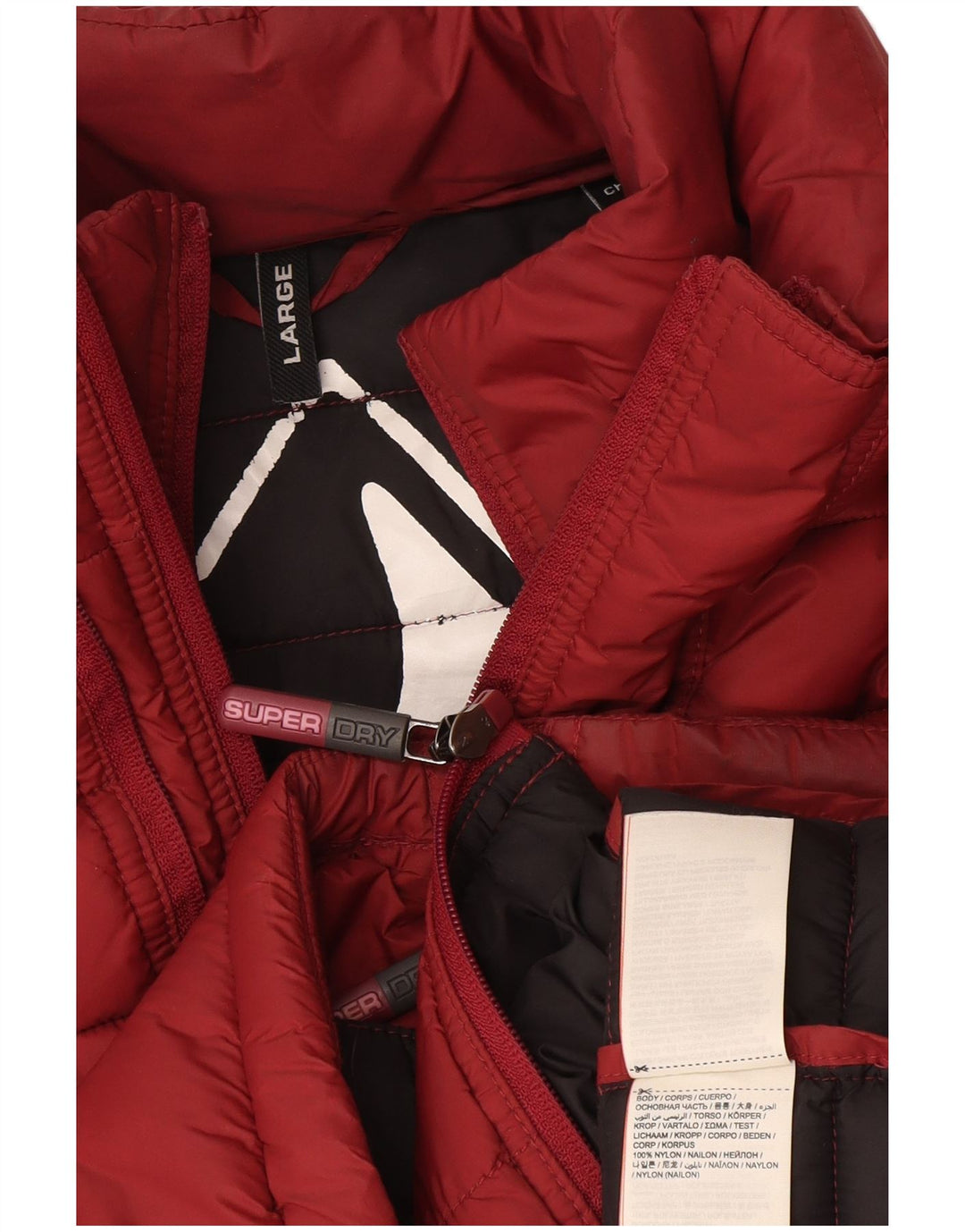 Superdry Polstret Herrejakke UK 40 Stor Burgundy Nylon