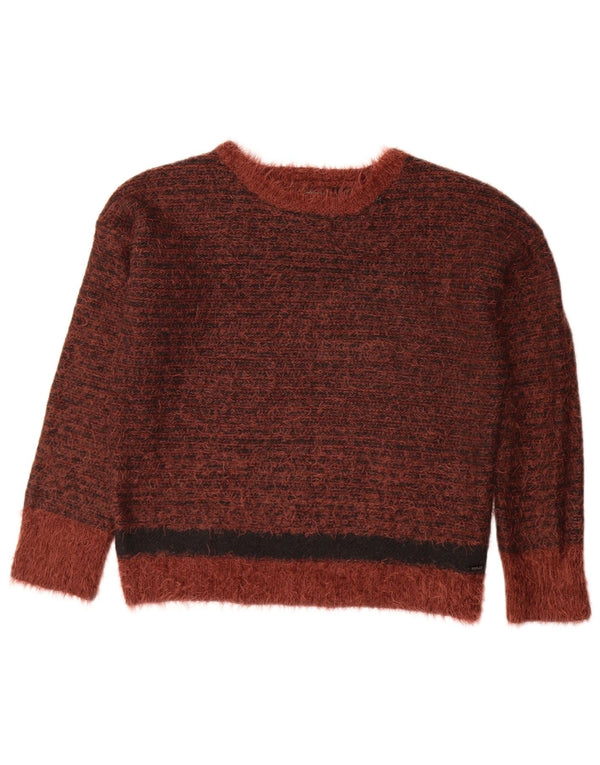 Replay Pull col bateau pour femme UK 10 Petit acrylique moucheté marron