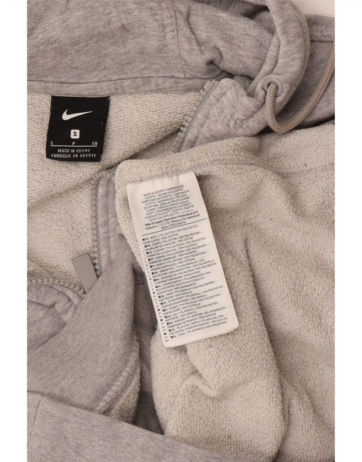 Nike Mens Zip Hoodie Sweater Small Grey Flecked Cotton
