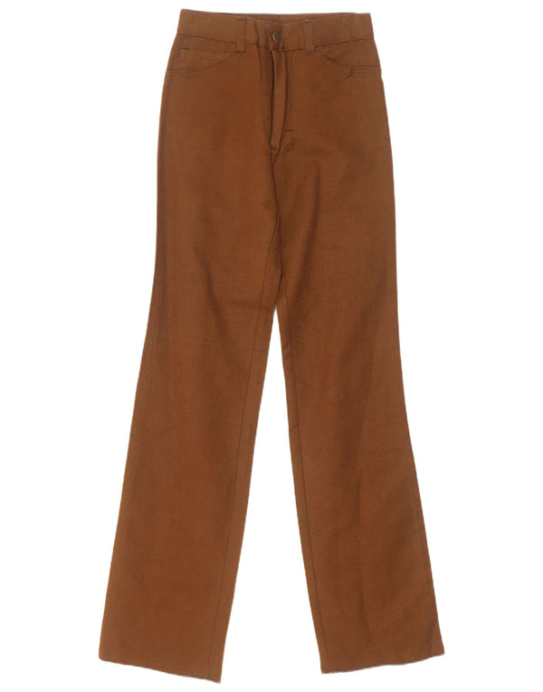 Vintage Womens Straight Casual Trousers W25 L34 Beige